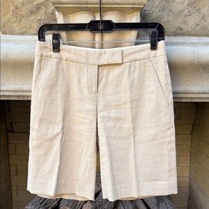 ELLIE TAHARI Women's Tan Linen Shorts. SZ 0.